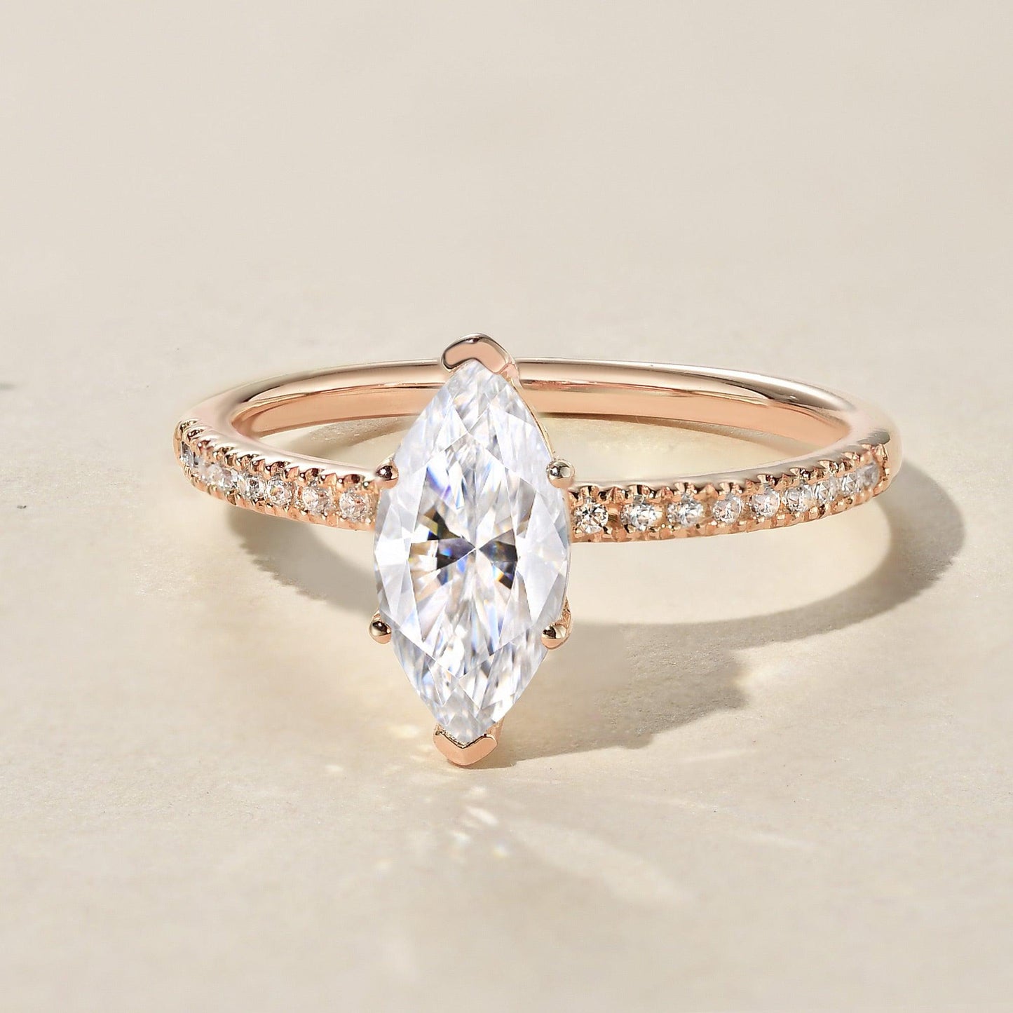 Marquise Pave Lab Grown Diamond Engagement Ring