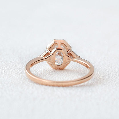 Oval Three Stone Lab Grown Diamond Engagement Ring