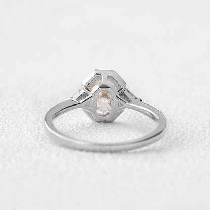 Oval Three Stone Lab Grown Diamond Engagement Ring