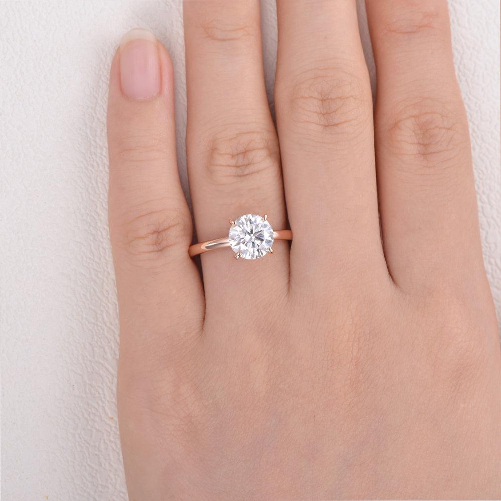 Round Hidden Halo Lab Grown Diamond Engagement Ring