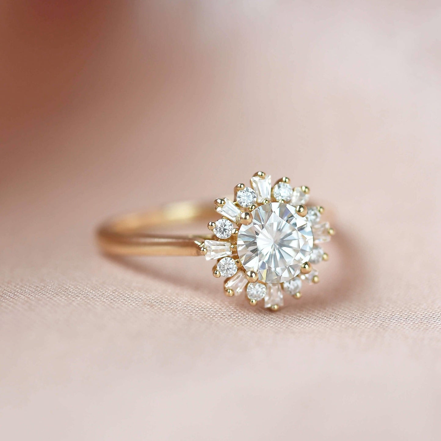 Round Halo Lab Grown Engagement Ring
