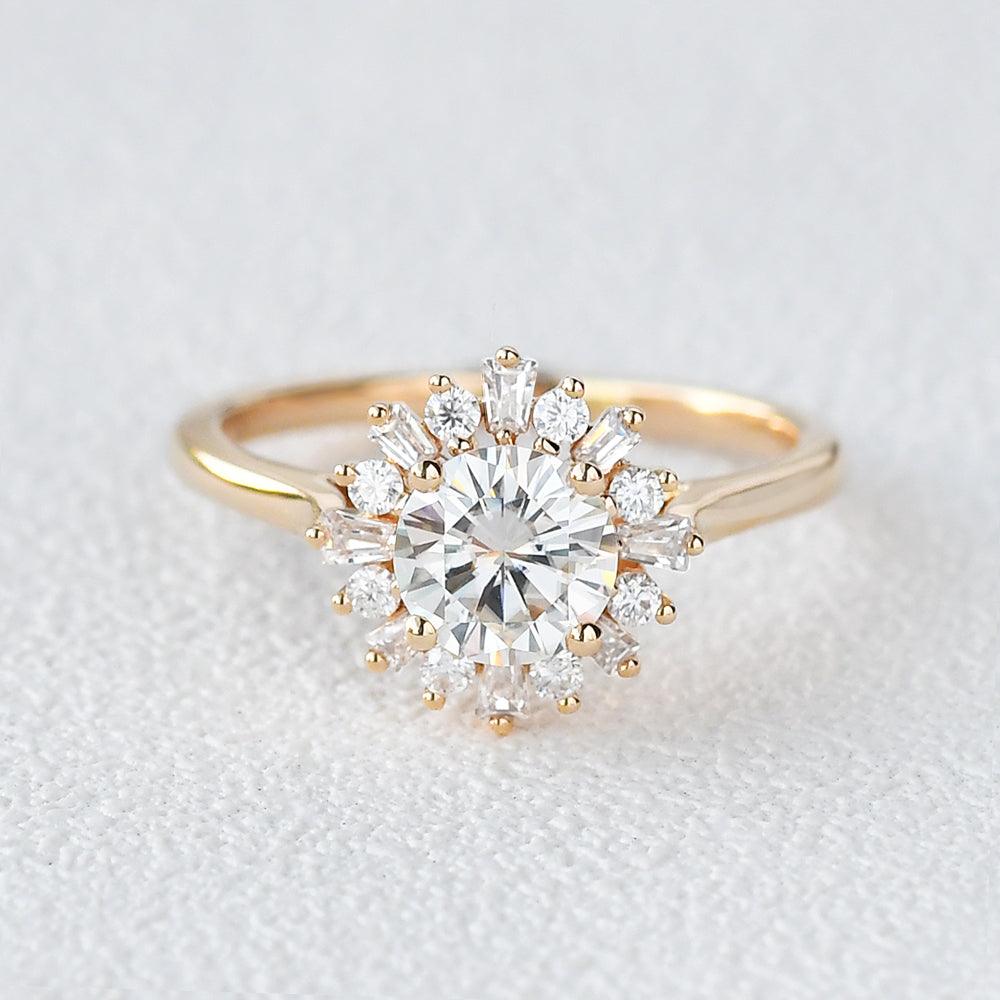 Round Halo Lab Grown Engagement Ring
