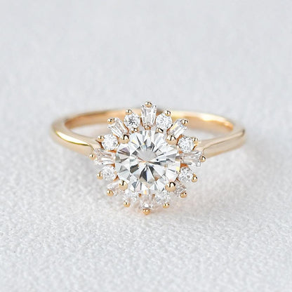 Round Halo Lab Grown Engagement Ring