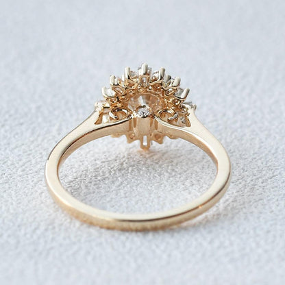 Round Halo Lab Grown Engagement Ring