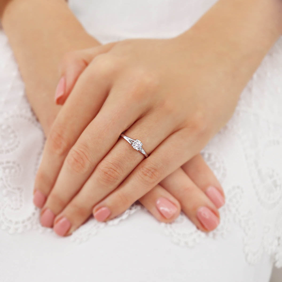 Round Solitaire Lab Grown Diamond Engagement Ring