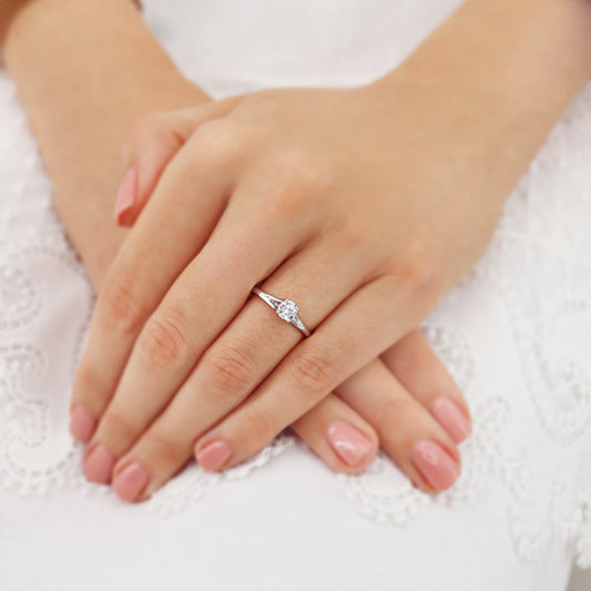 Round Solitaire Lab Grown Diamond Engagement Ring
