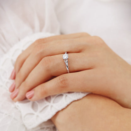 Round Solitaire Lab Grown Diamond Engagement Ring