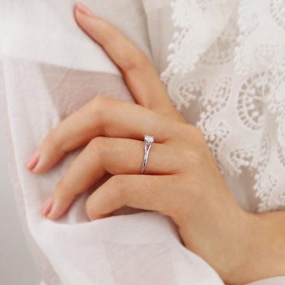 Round Solitaire Lab Grown Diamond Engagement Ring