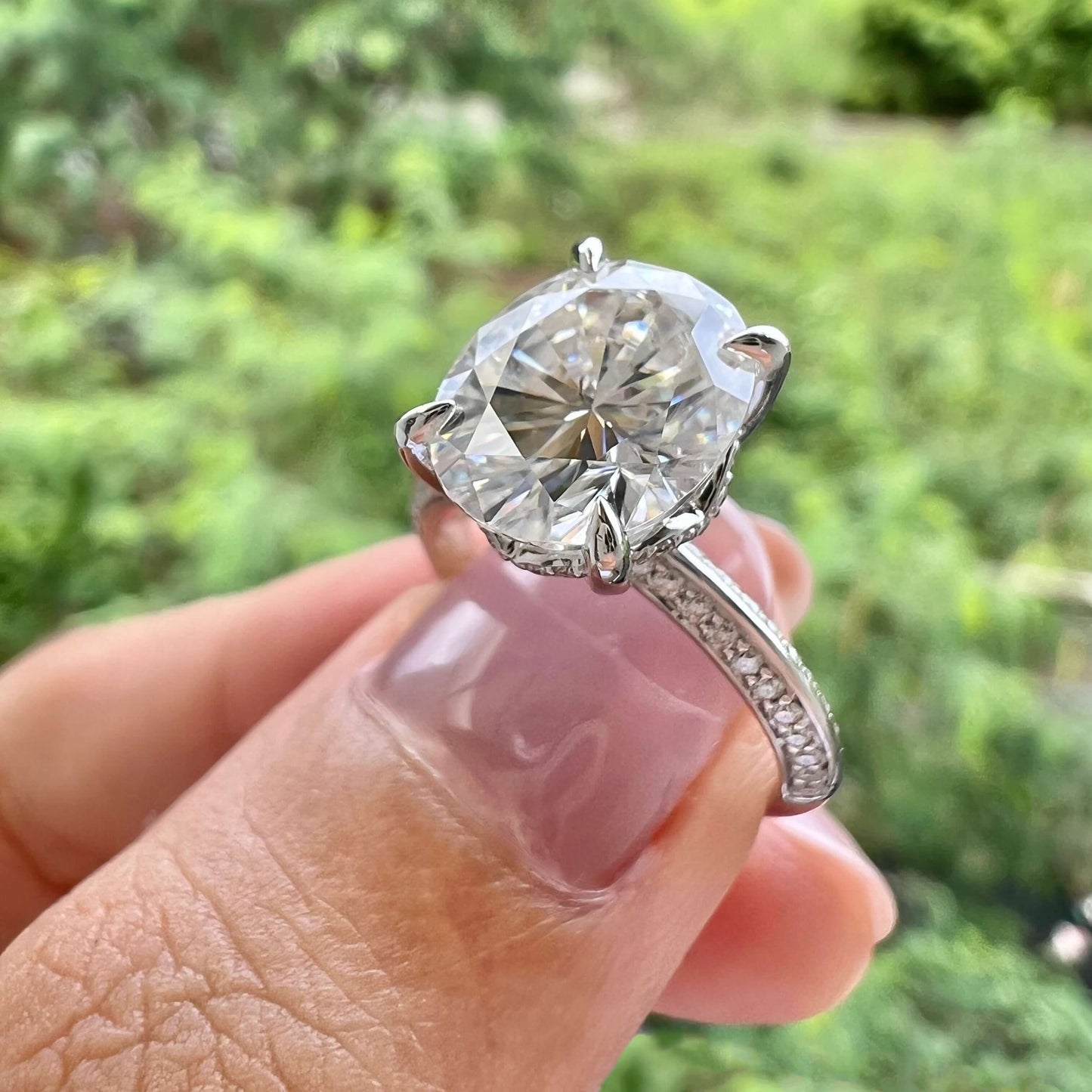 Oval Pave Lab Grown Diamond Engagement Ring