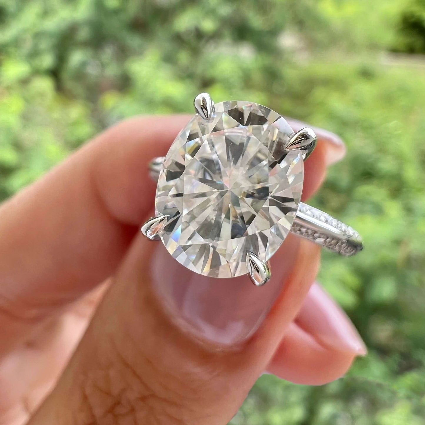 Oval Pave Lab Grown Diamond Engagement Ring