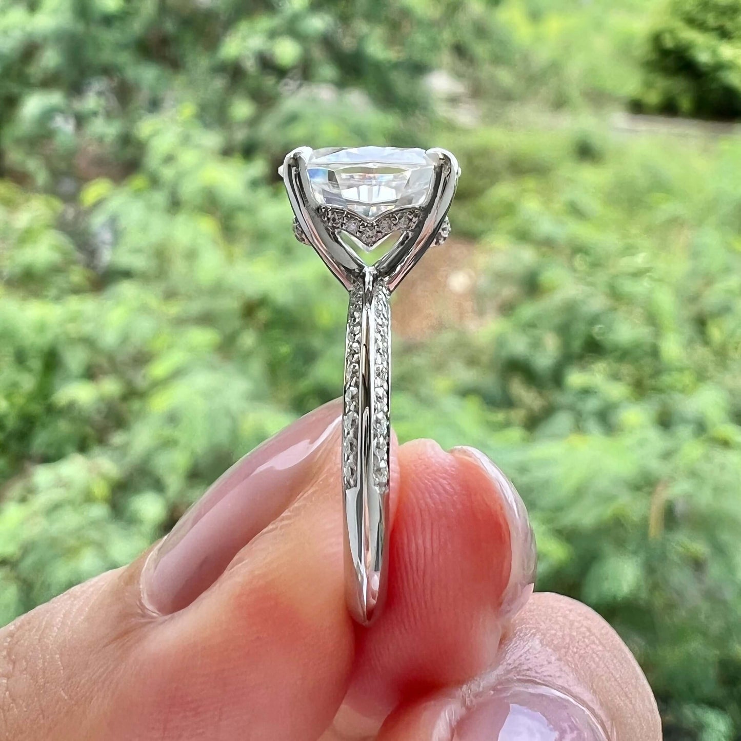 Oval Pave Lab Grown Diamond Engagement Ring