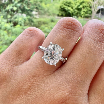 Oval Pave Lab Grown Diamond Engagement Ring