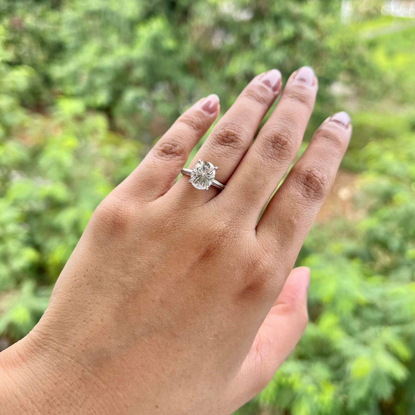 Oval Pave Lab Grown Diamond Engagement Ring