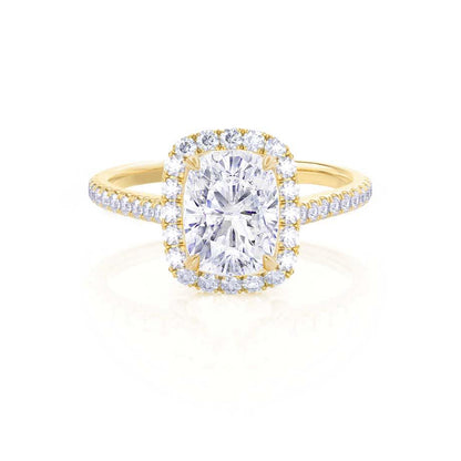 Elongated Cushion Halo & Pave Lab Grown Diamond Engagement Ring