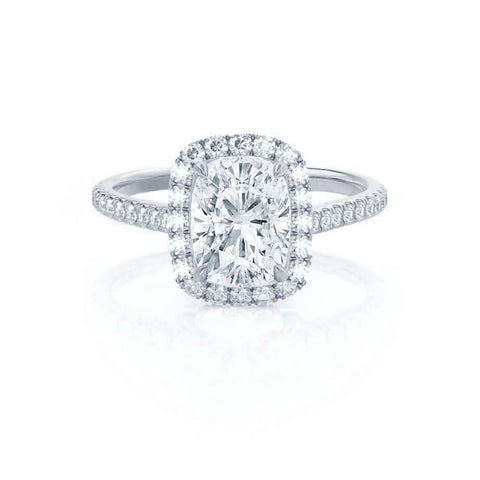 2.30 CT Elongated Cushion Shaped Moissanite Halo Style Engagement Ring 1