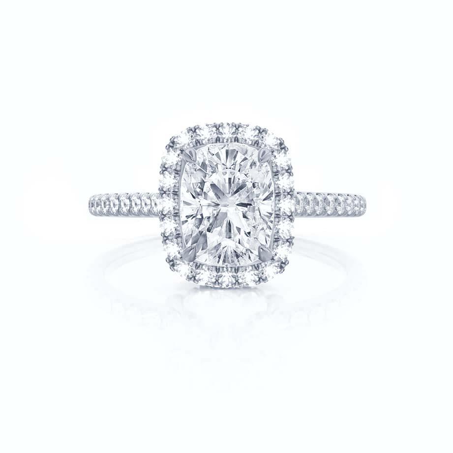 2.30 CT Elongated Cushion Shaped Moissanite Halo Style Engagement Ring 2