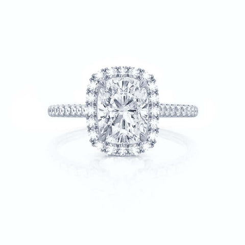 2.30 CT Elongated Cushion Shaped Moissanite Halo Engagement Ring 2