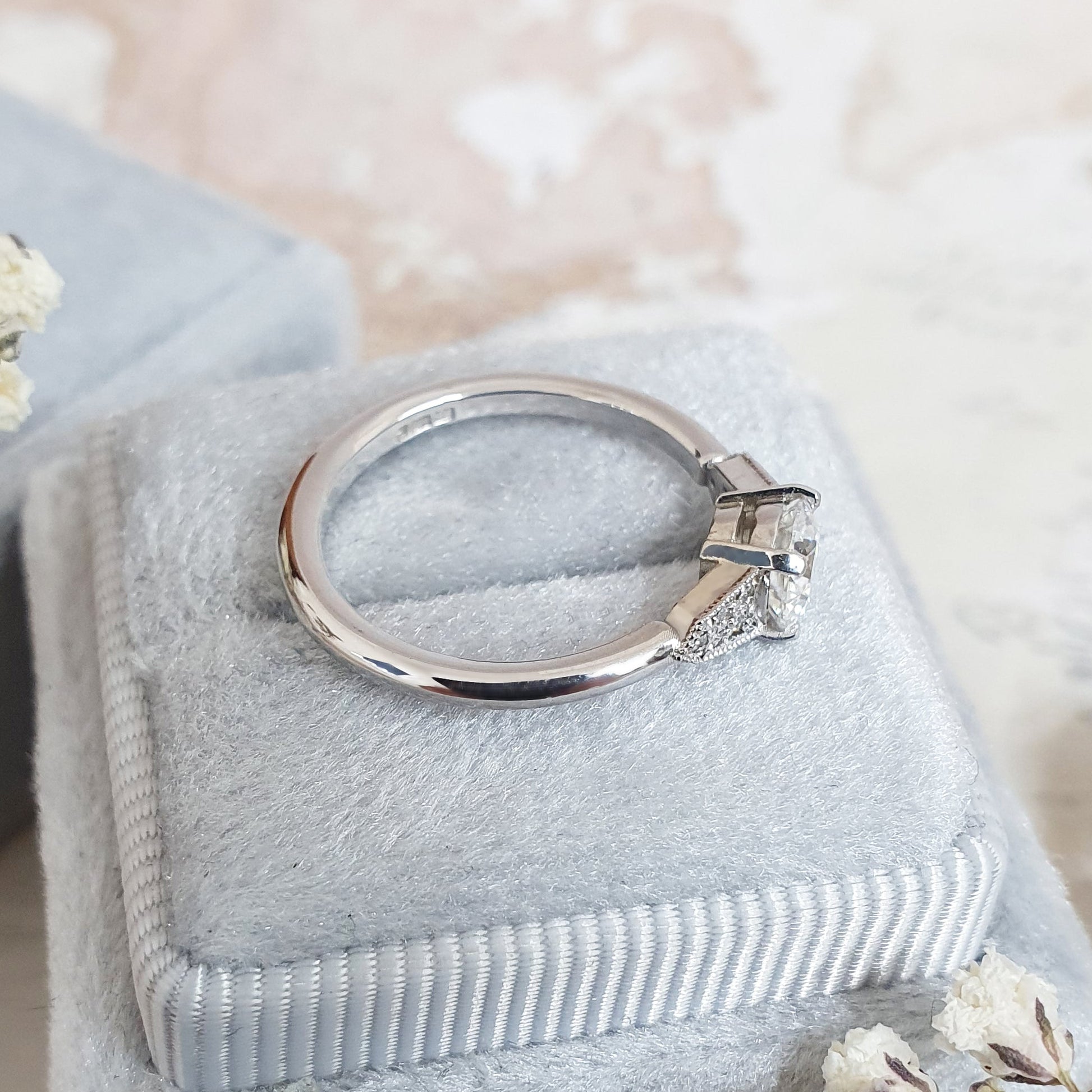 Round Pave Lab Grown Diamond Engagement Ring