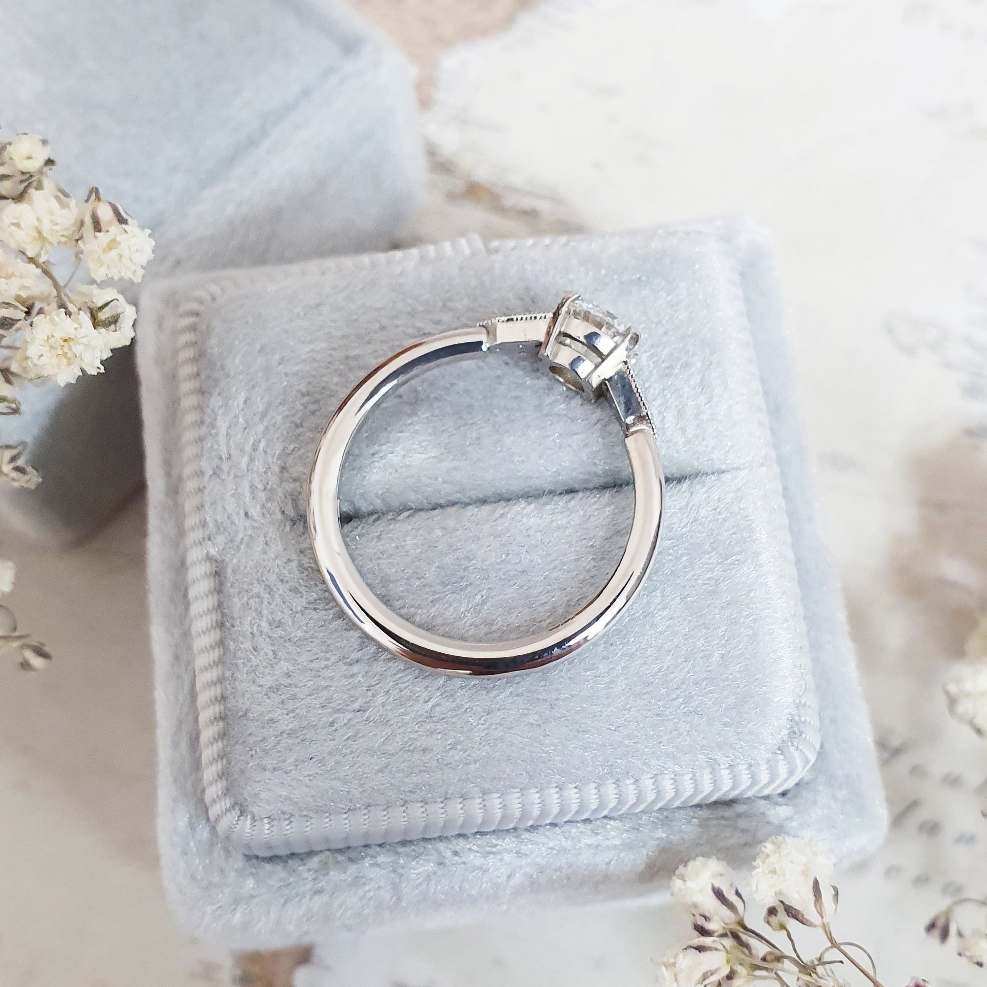 Round Pave Lab Grown Diamond Engagement Ring