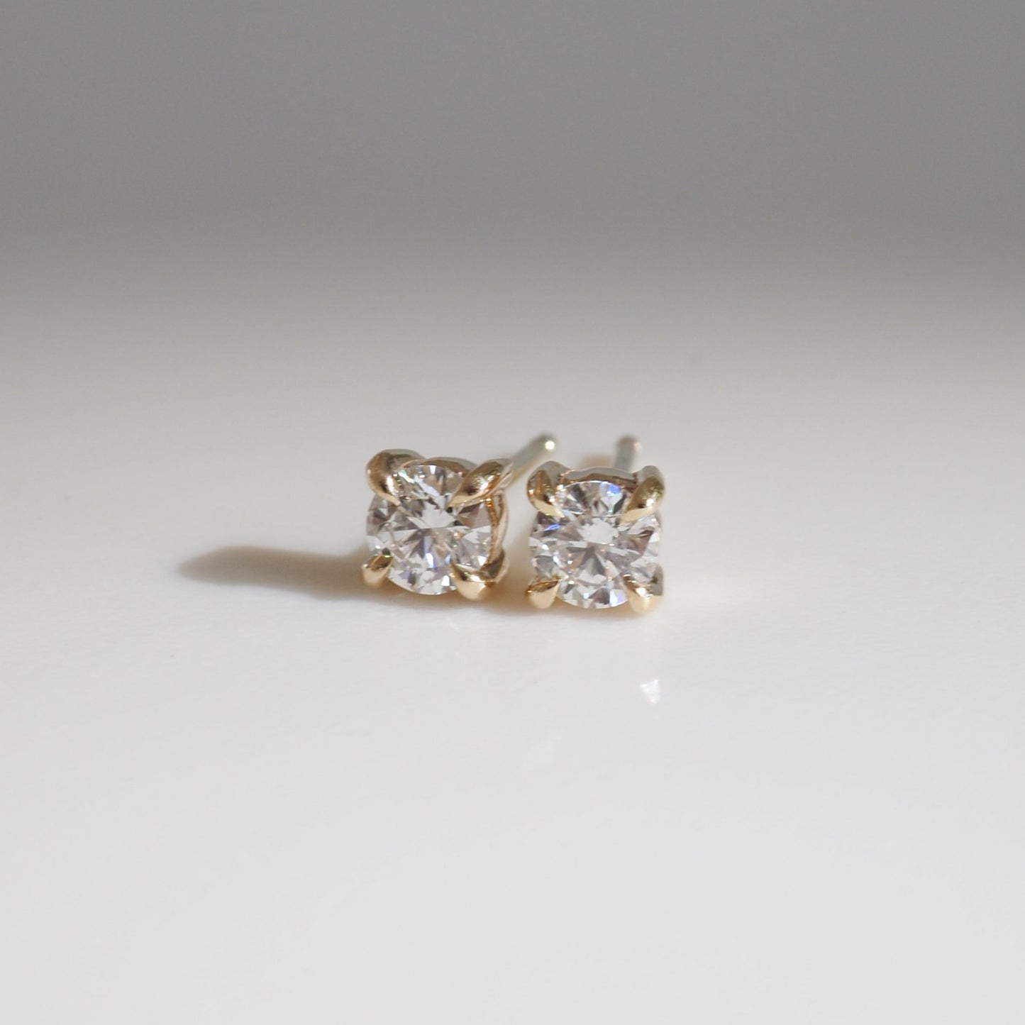 0.05 TCW Round Moissanite Stud Earrings