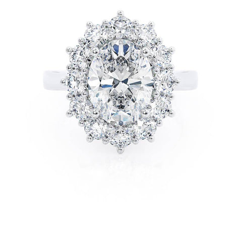 2.10 CT Oval Shaped Moissanite Halo Engagement Ring 4