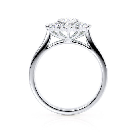 2.10 CT Oval Shaped Moissanite Halo Style Engagement Ring 6