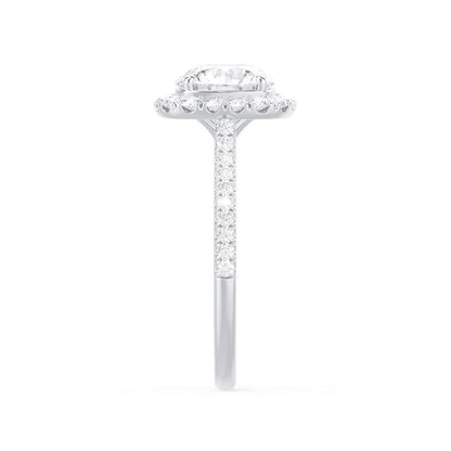 Elongated Cushion Halo & Pave Lab Grown Diamond Engagement Ring
