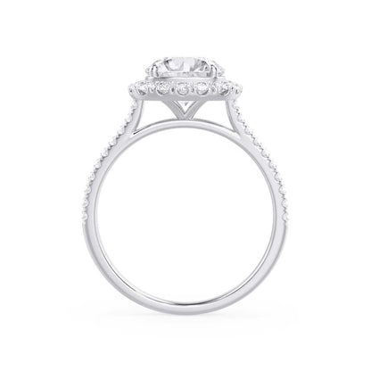 Elongated Cushion Halo & Pave Lab Grown Diamond Engagement Ring
