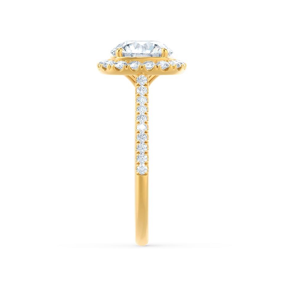 Elongated Cushion Halo & Pave Lab Grown Diamond Engagement Ring