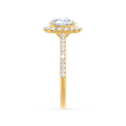 Elongated Cushion Halo & Pave Lab Grown Diamond Engagement Ring