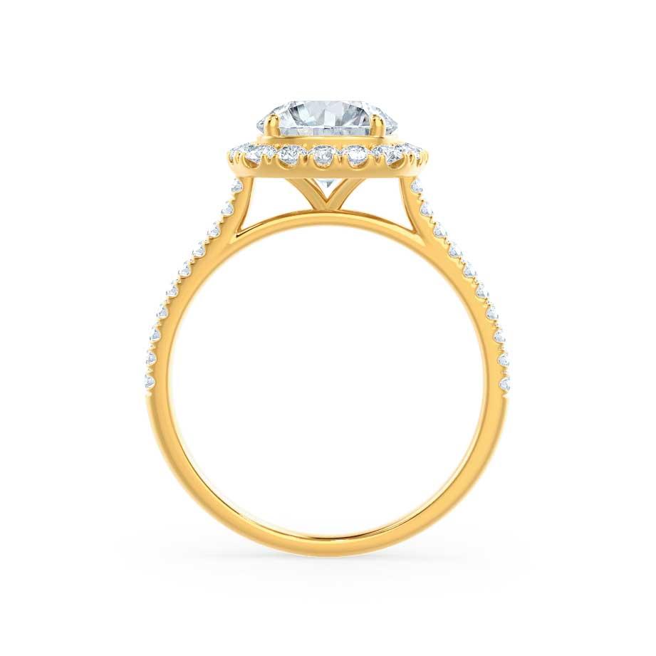 Elongated Cushion Halo & Pave Lab Grown Diamond Engagement Ring