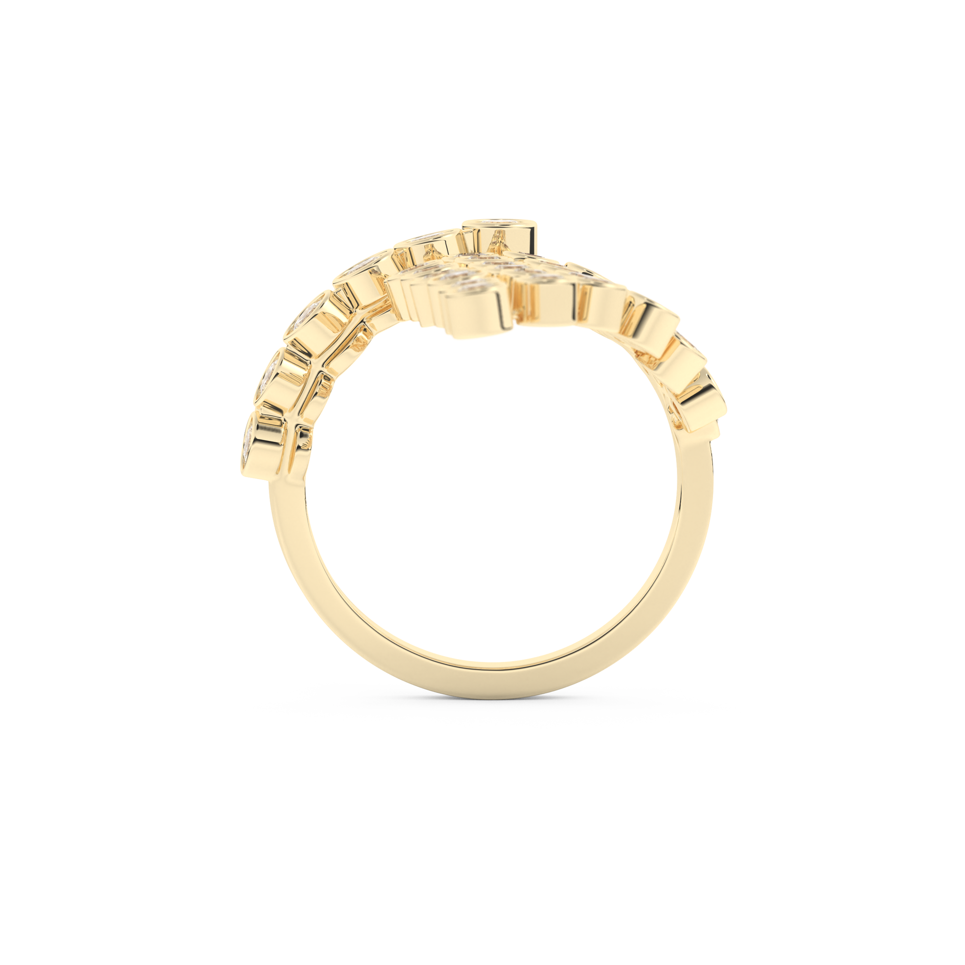 Half Eternity Wedding Band with 0.34 CT Round Cut Moissanite – Yellow, White, or Rose Gold
