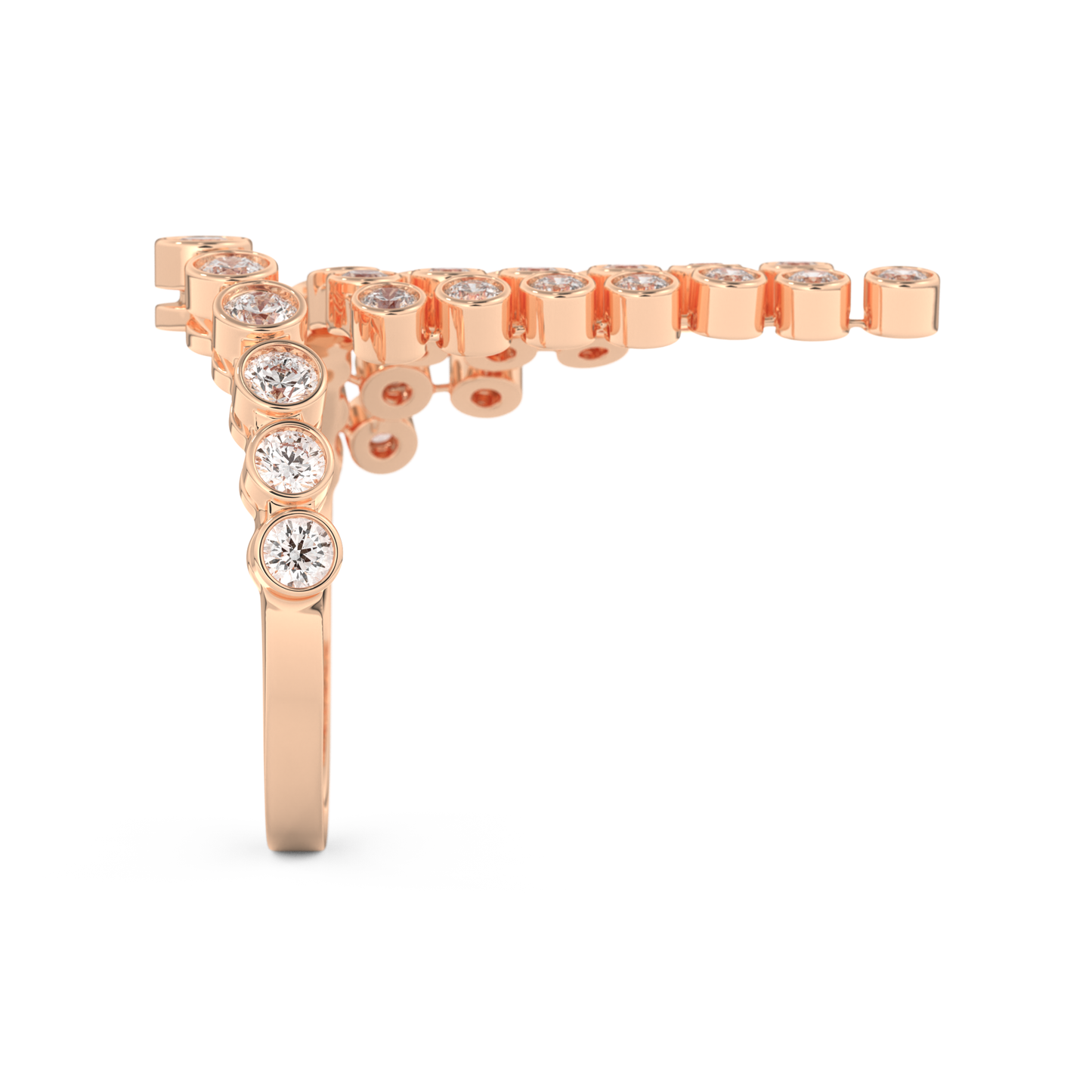 Half Eternity Wedding Band with 0.34 CT Round Cut Moissanite – Yellow, White, or Rose Gold