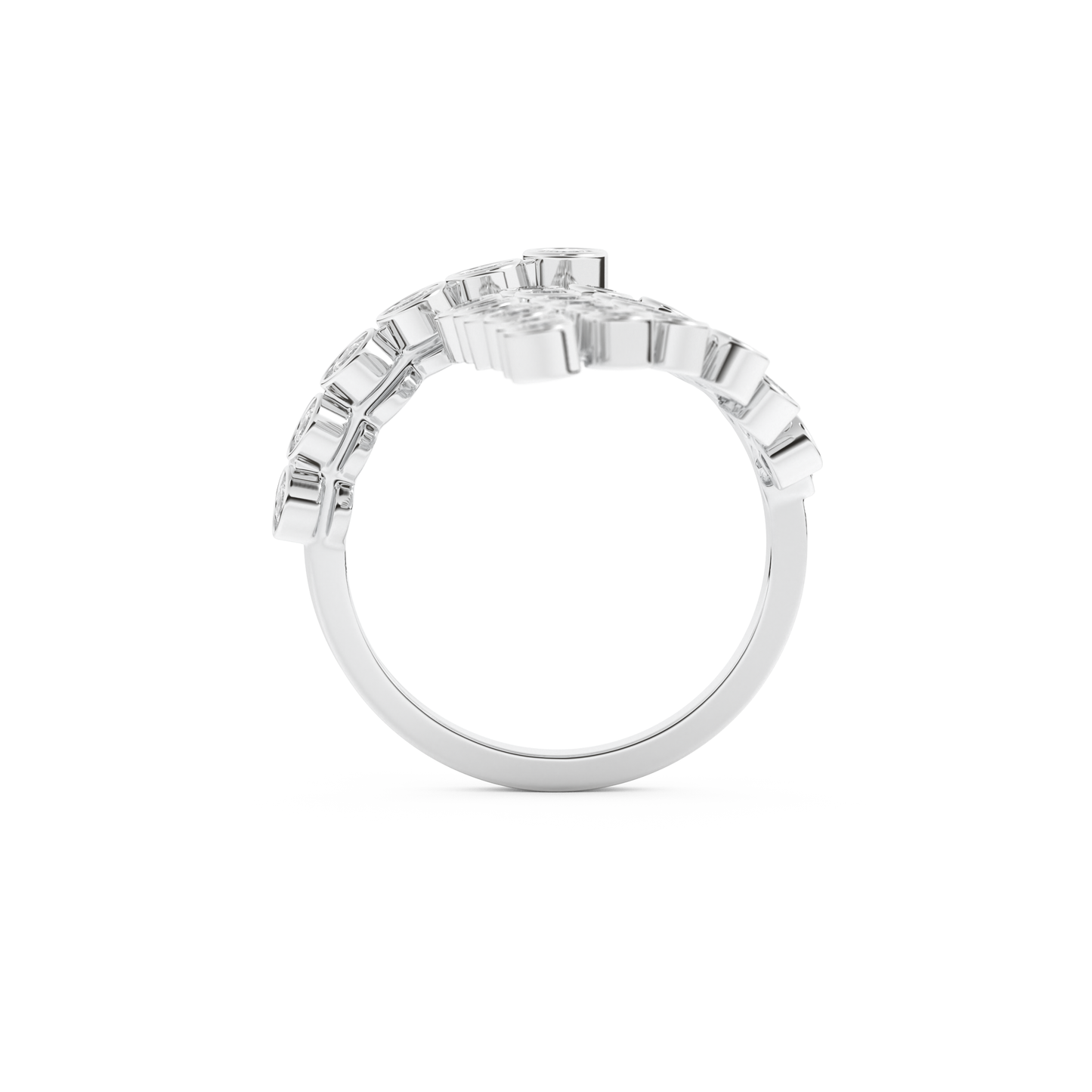 Half Eternity Wedding Band with 0.34 CT Round Cut Moissanite – Yellow, White, or Rose Gold