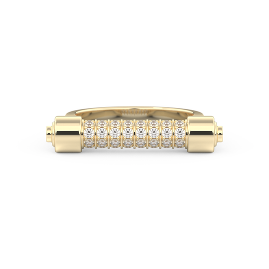 Wedding Band with 0.61 CT Round Cut Moissanite – Yellow, White, or Rose Gold