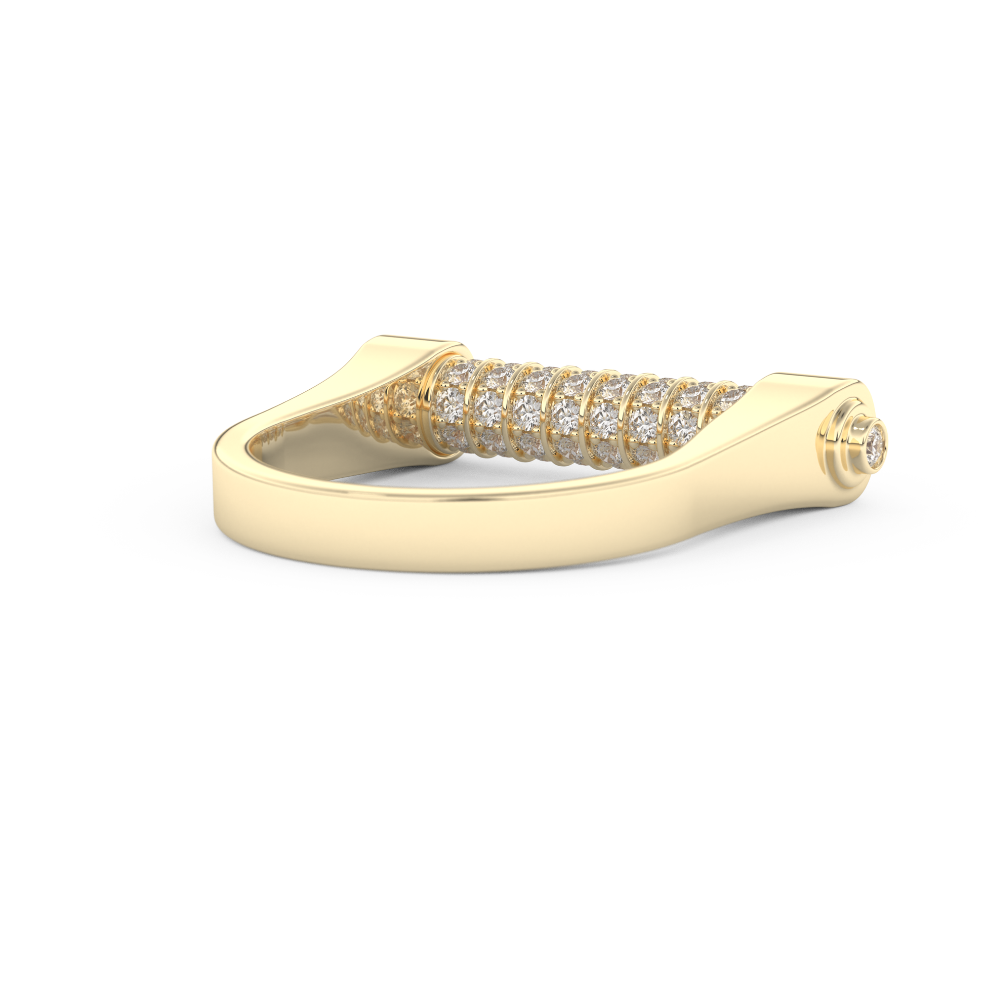 Wedding Band with 0.61 CT Round Cut Moissanite – Yellow, White, or Rose Gold