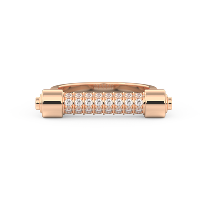 Wedding Band with 0.61 CT Round Cut Moissanite – Yellow, White, or Rose Gold