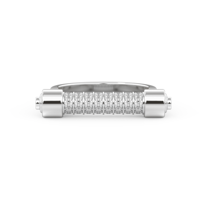 Wedding Band with 0.61 CT Round Cut Moissanite – Yellow, White, or Rose Gold