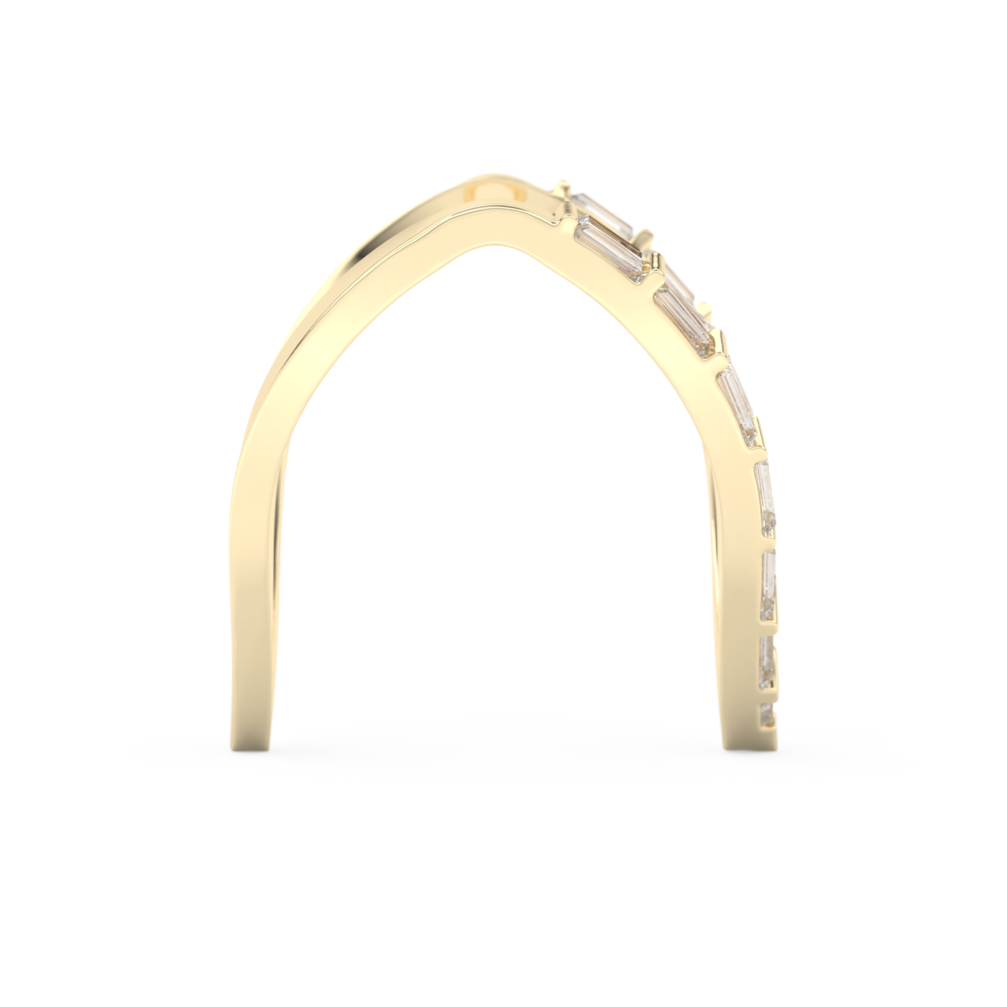 Half Eternity Wedding Band with 1.39 CT Baguette Cut Moissanite – Yellow, White, or Rose Gold