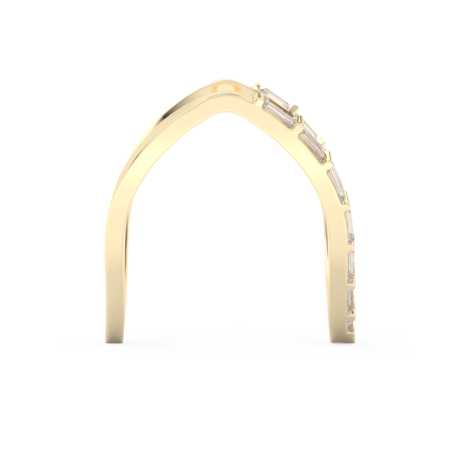 Half Eternity Wedding Band with 1.39 CT Baguette Cut Moissanite – Yellow, White, or Rose Gold