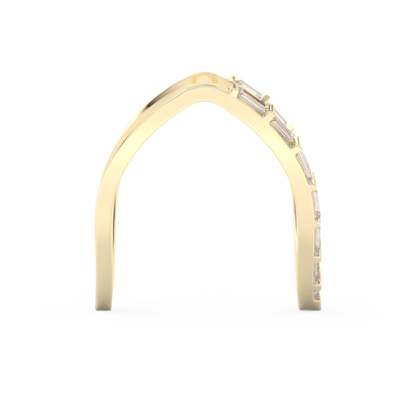 Half Eternity Wedding Band with 1.39 CT Baguette Cut Moissanite – Yellow, White, or Rose Gold