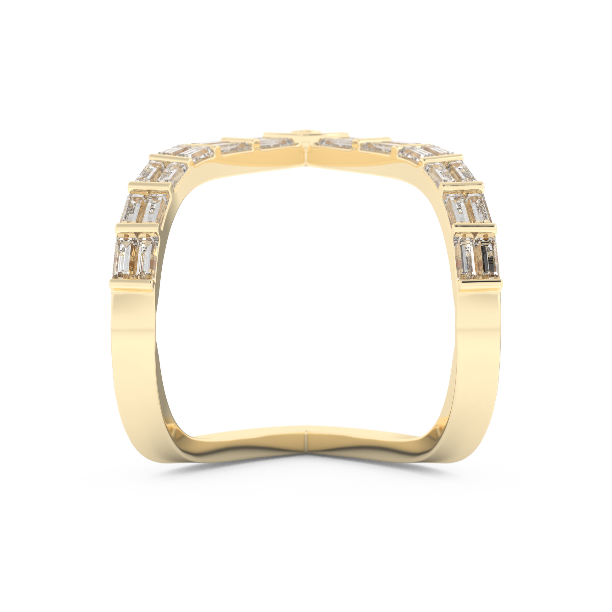 Half Eternity Wedding Band with 1.39 CT Baguette Cut Moissanite – Yellow, White, or Rose Gold