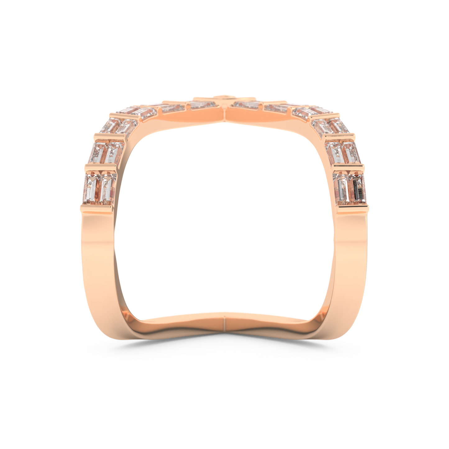 Half Eternity Wedding Band with 1.39 CT Baguette Cut Moissanite – Yellow, White, or Rose Gold