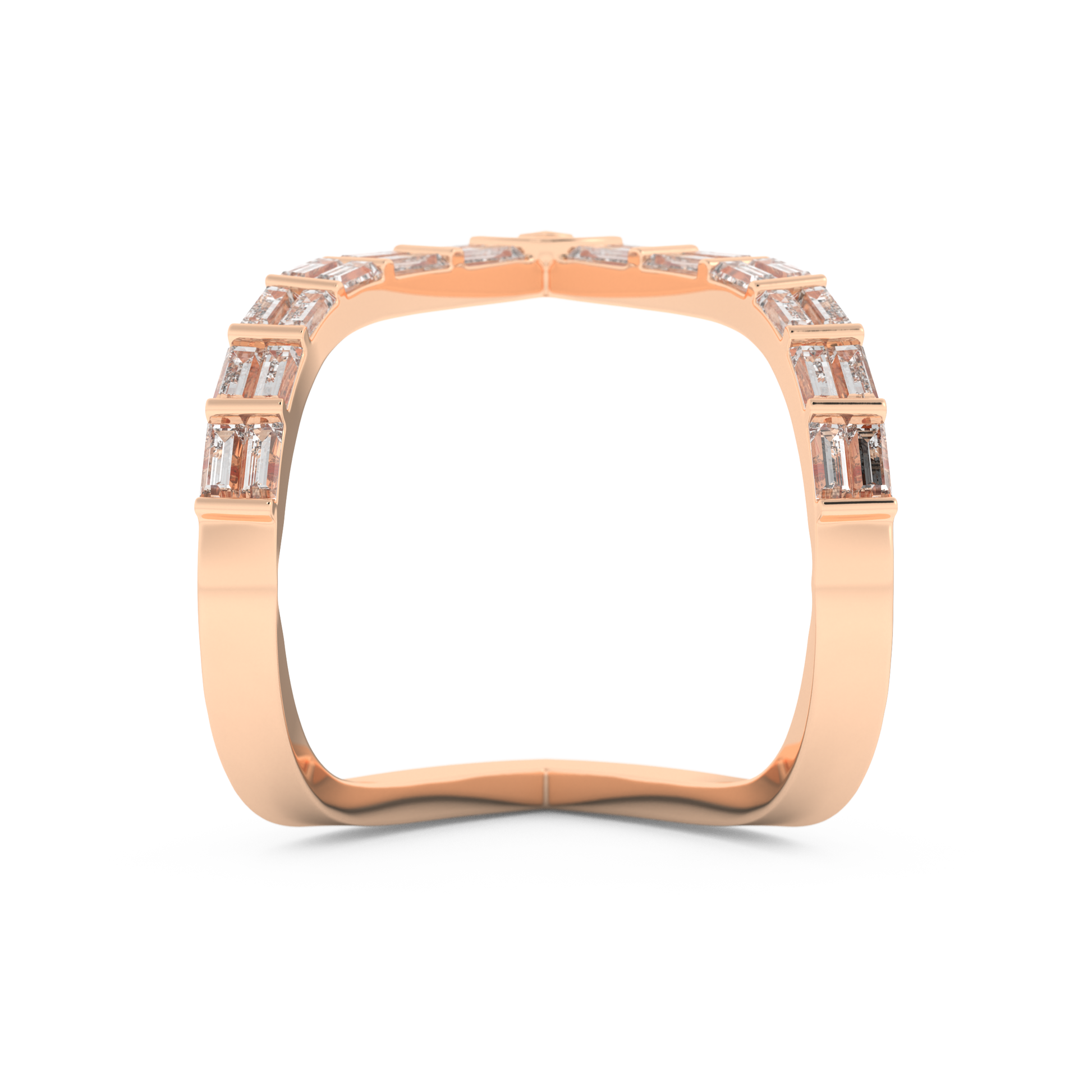 Half Eternity Wedding Band with 1.39 CT Baguette Cut Moissanite – Yellow, White, or Rose Gold