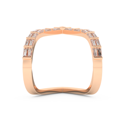 Half Eternity Wedding Band with 1.39 CT Baguette Cut Moissanite – Yellow, White, or Rose Gold