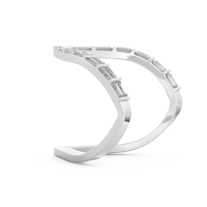 Half Eternity Wedding Band with 1.39 CT Baguette Cut Moissanite – Yellow, White, or Rose Gold