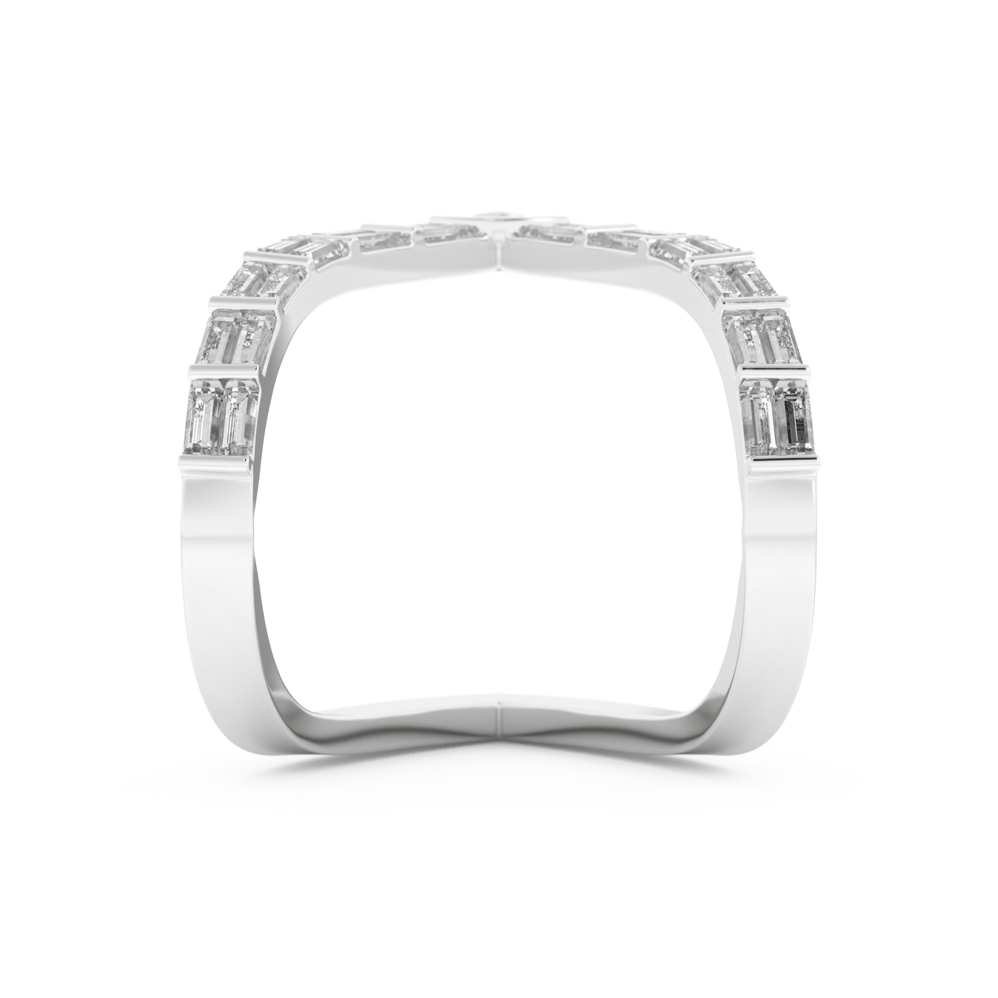 Half Eternity Wedding Band with 1.39 CT Baguette Cut Moissanite – Yellow, White, or Rose Gold