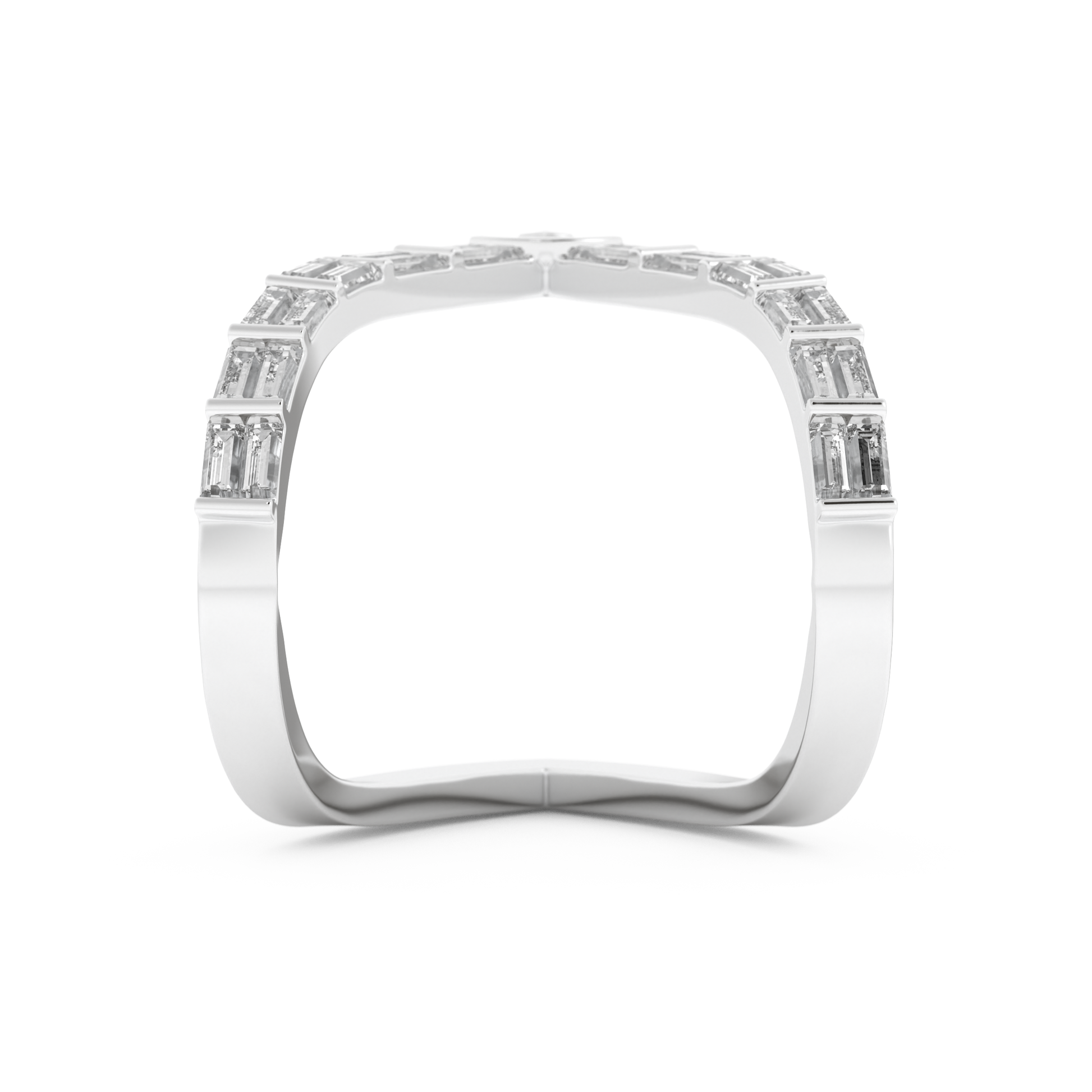 Half Eternity Wedding Band with 1.39 CT Baguette Cut Moissanite – Yellow, White, or Rose Gold