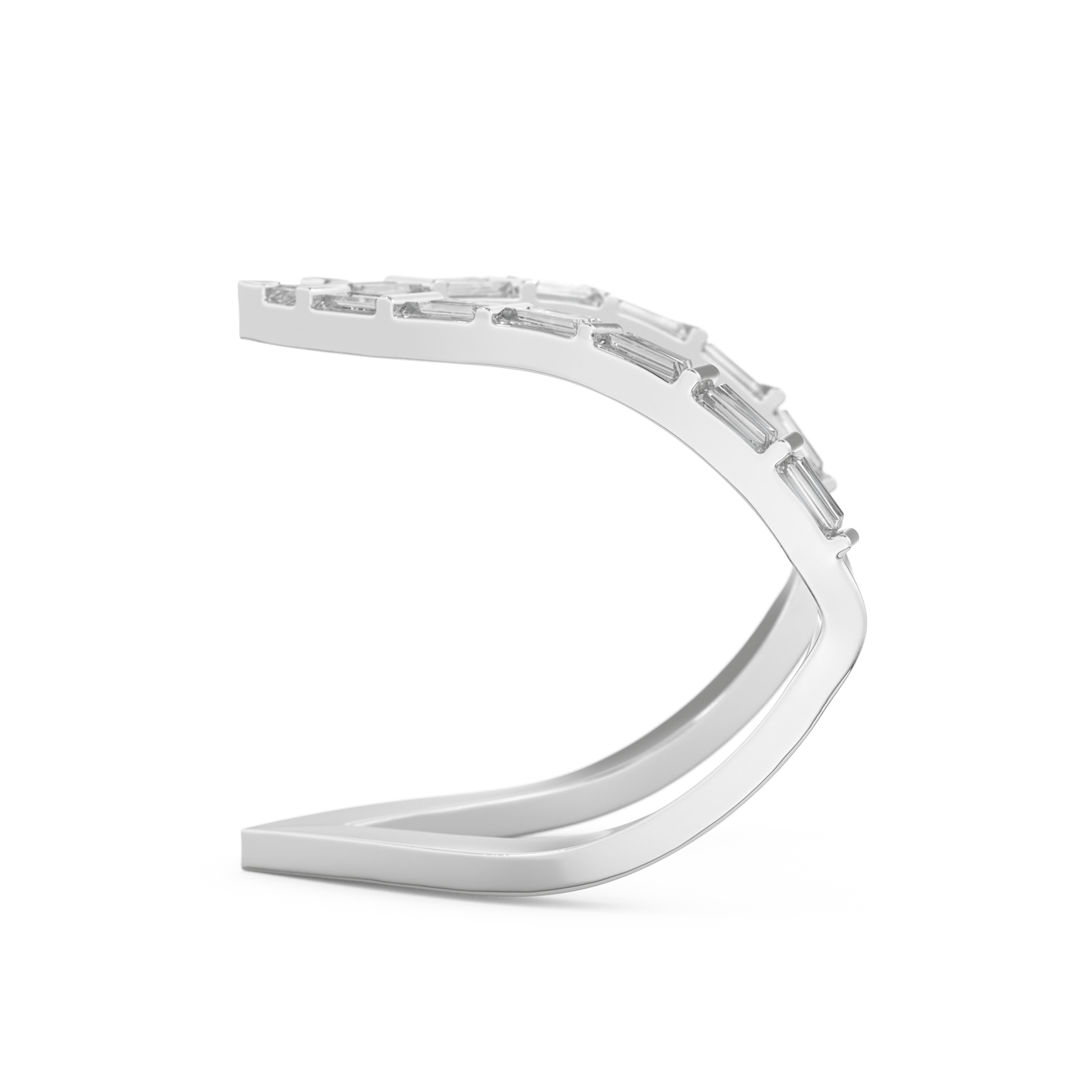 Half Eternity Wedding Band with 1.39 CT Baguette Cut Moissanite – Yellow, White, or Rose Gold