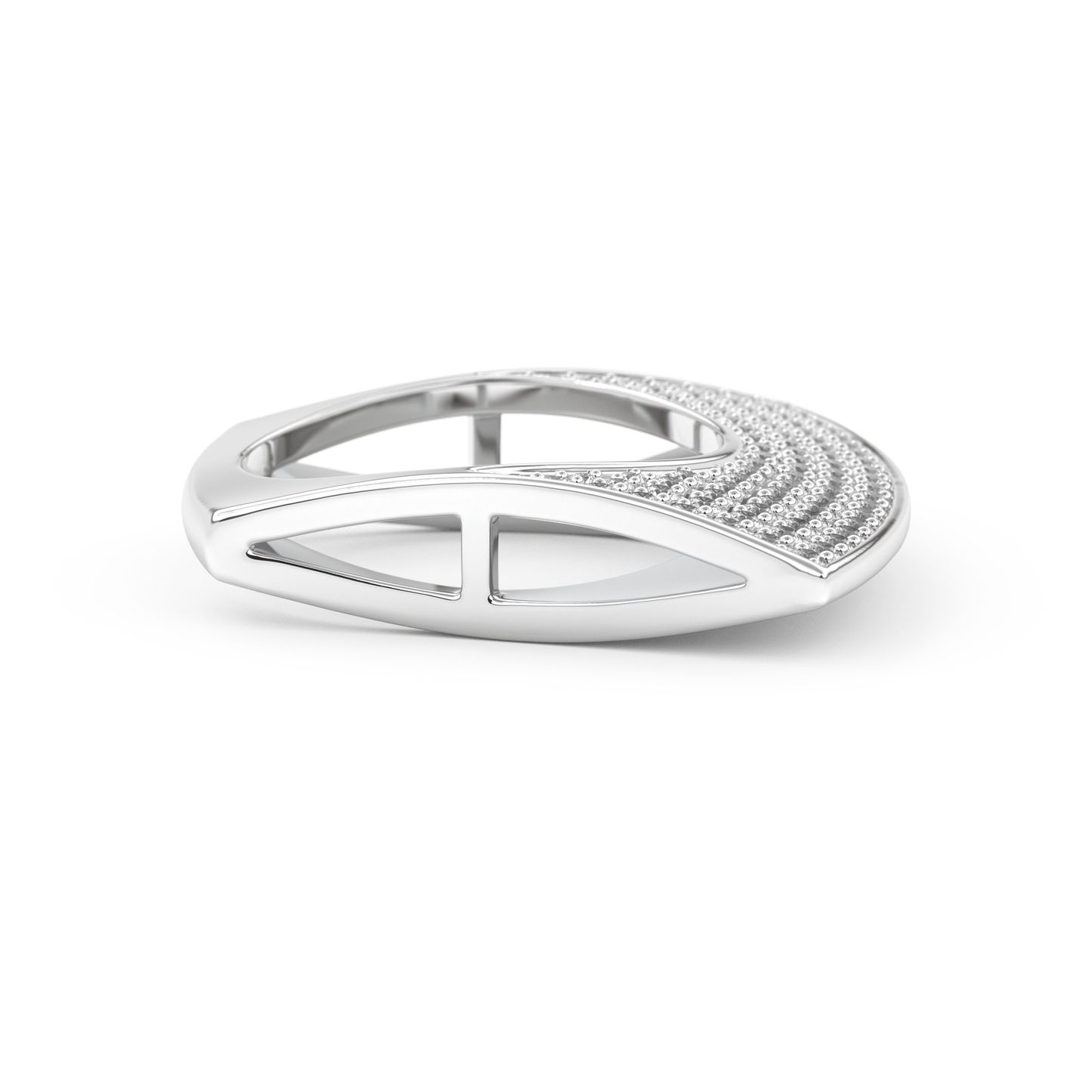 Half Eternity Wedding Band with 1.75 CT Round Cut Moissanite – Yellow, White, or Rose Gold